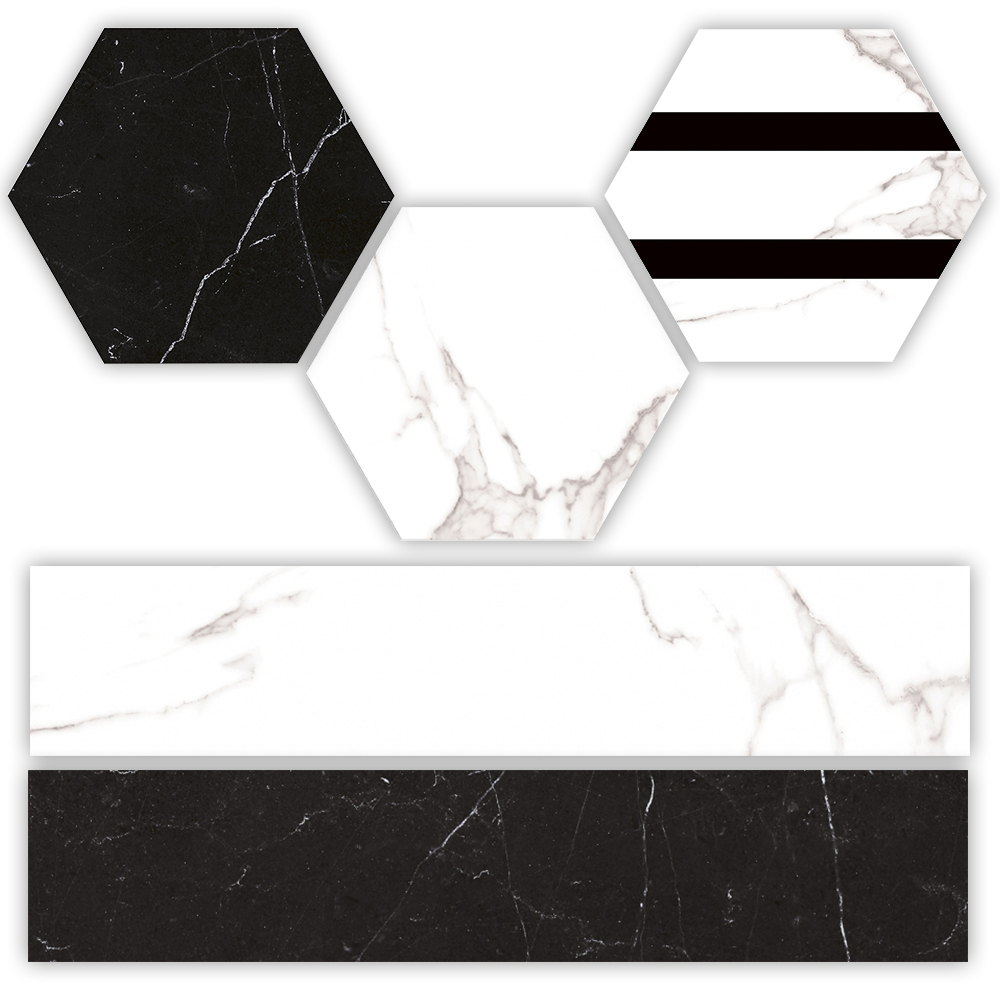 大理石紋六角花磚