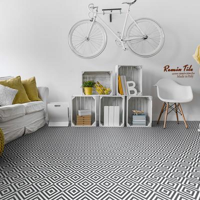 幾何黑白花磚-留美