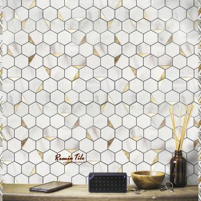 金邊六角馬賽克-原禾