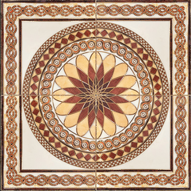 玄關磚 電梯磚-幾何棕花