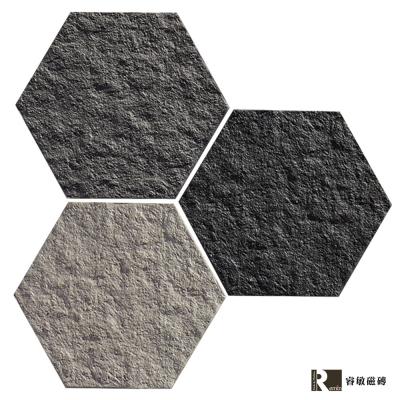 防滑磚-六角車步道鑿面