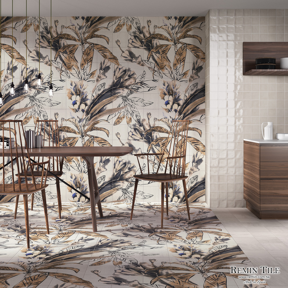 花磚 花草磚 植物磚 地磚 壁磚 台北門市 實磚展示