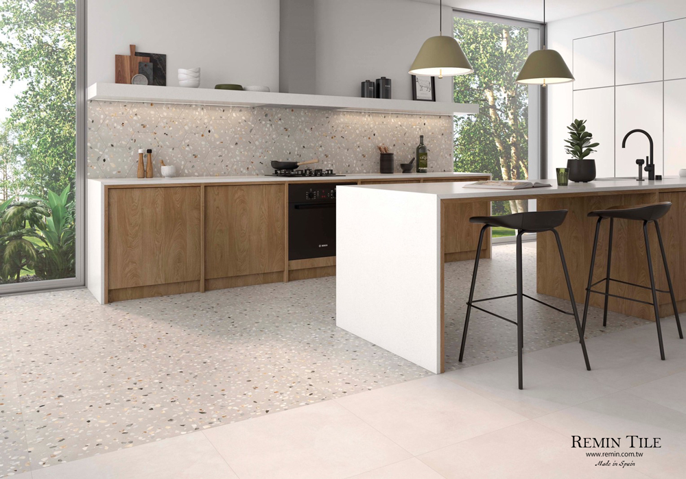 水磨石磚 磨石子磚 六角磚 水磨石六角磚 壁磚 地磚 台北門市 實磚展示