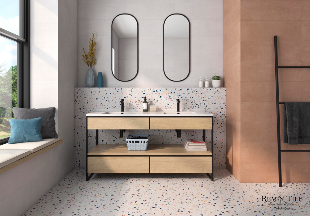 水磨石磚 磨石子磚 六角磚 水磨石六角磚 壁磚 地磚 台北門市 實磚展示