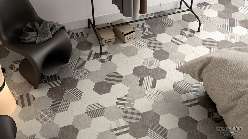 六角磚 幾何花磚六角磚 菱格紋六角磚 壁磚 地磚 台北門市 實磚展示