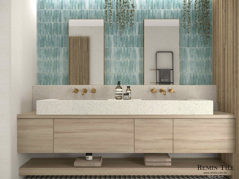 窯變馬賽克 琴鍵磚 台北門市 實磚展示