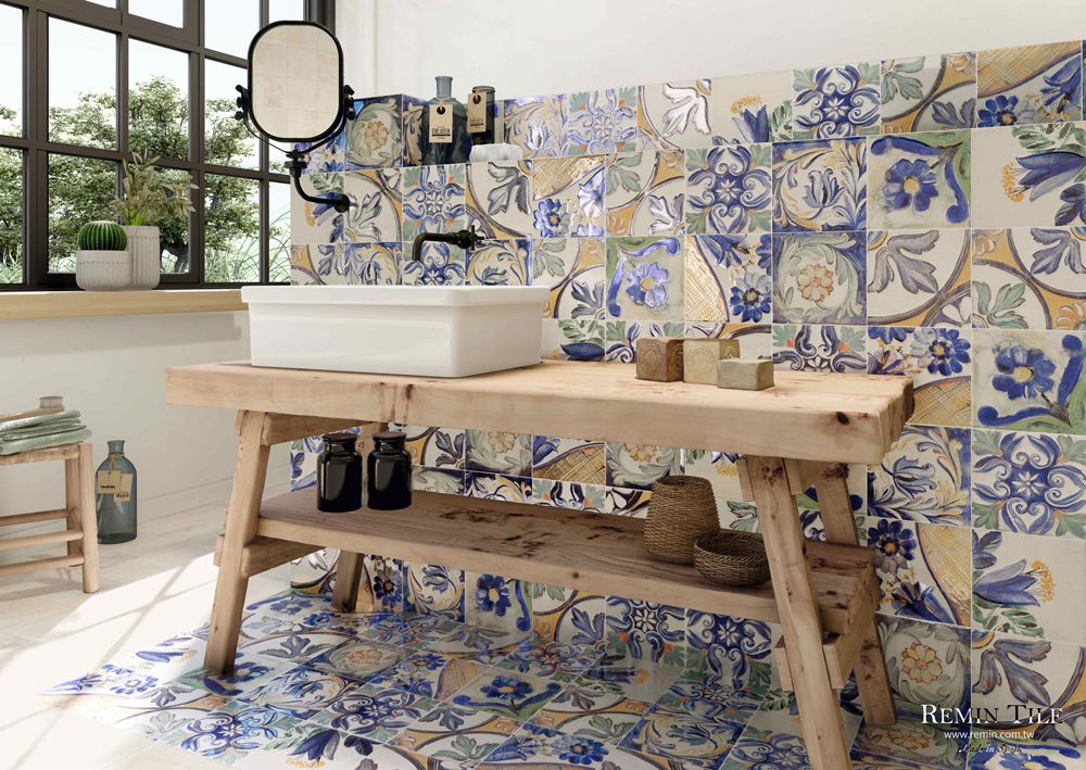 花磚 花草磚 復古花磚 仿舊花磚 植物磚 地磚 壁磚 台北門市 實磚展示