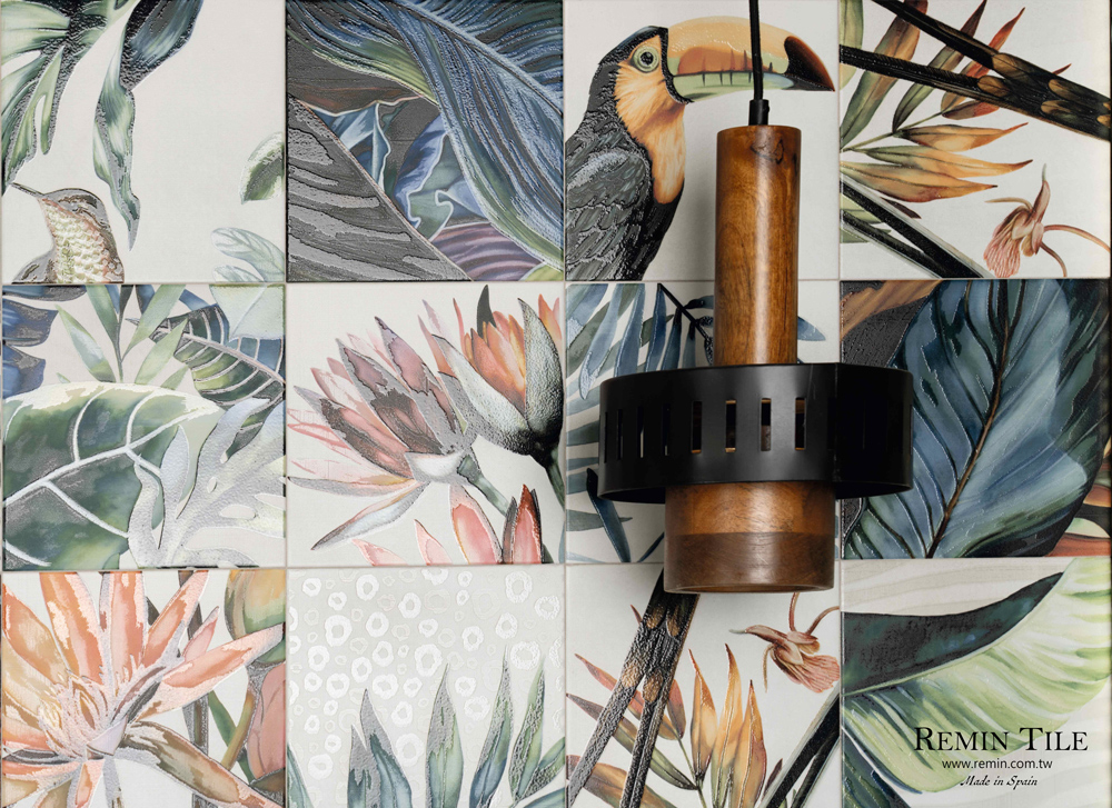 花磚 花鳥磚 熱帶植物磚 動物磚 地磚 壁磚 台北門市 實磚展示