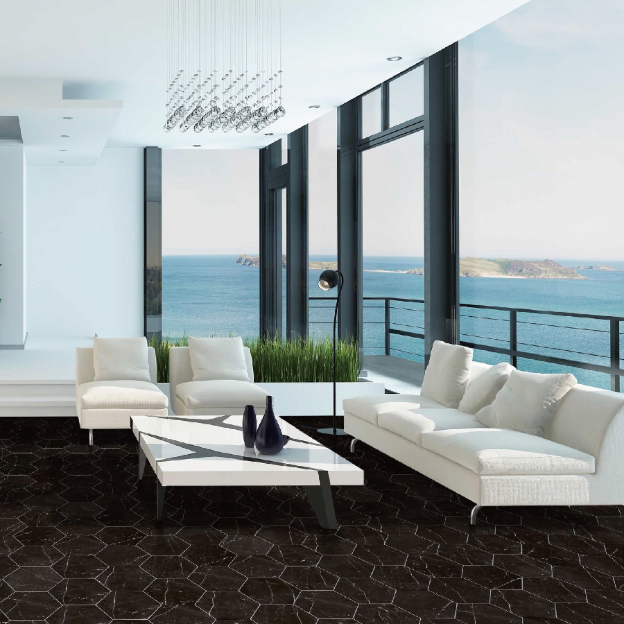 大理石紋六角花磚