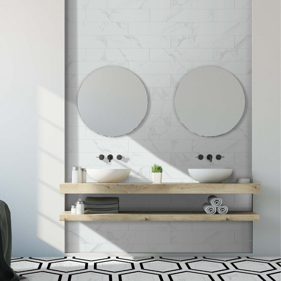 大理石紋六角花磚